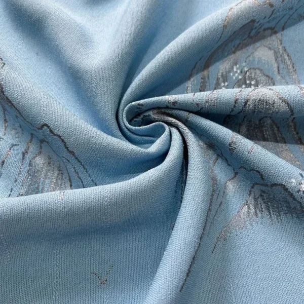 Factory Supply  Ancient Style Landscape Pattern  80% Blackout Jacquard Polyester Curtain Fabric - Image 3