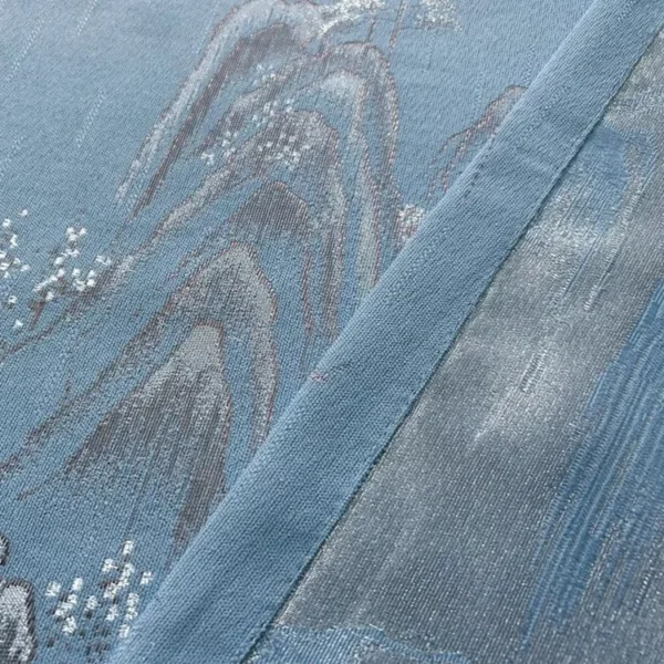 Factory Supply  Ancient Style Landscape Pattern  80% Blackout Jacquard Polyester Curtain Fabric - Image 4