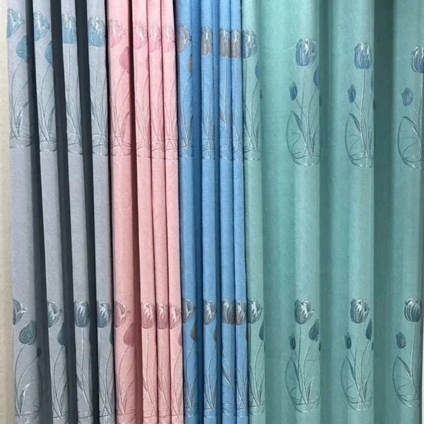 Factory Supply Flowers Pattern Jacquard Blackout Curtain Fabric With Sound Insulation - Image 6