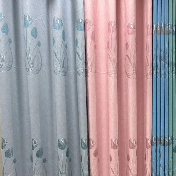 Factory Supply Triple Weaving Artwork Polyester Flowers Pattern Jacquard Curtain Fabric With 80% Blackout 2.8M/3.2M Width - Image 6