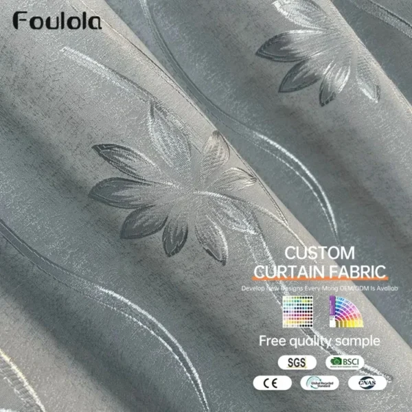 Factory Supply  Sound Insulation Polyester Jacquard Curtain Fabric With 80% Blackout 2.8M/3.2M Width