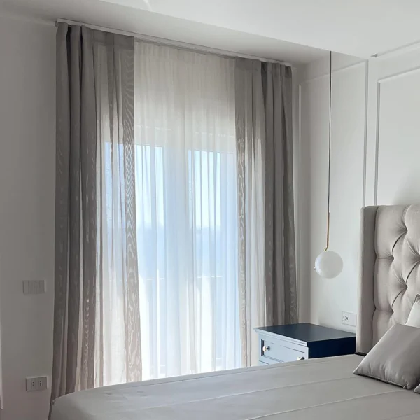 Luxury Home Linen Texture Tulle Curtains Light-Transmitting Window Valances for Bedroom - Image 3