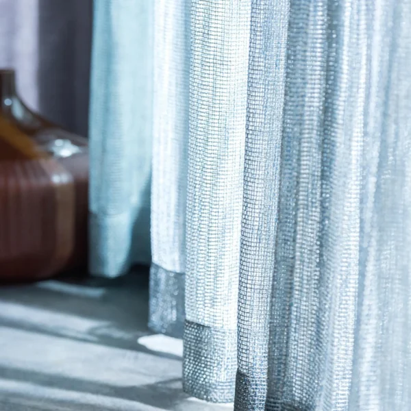 Designer Grid Woven Texture Light-Transmitting Curtains & Valances - Image 2