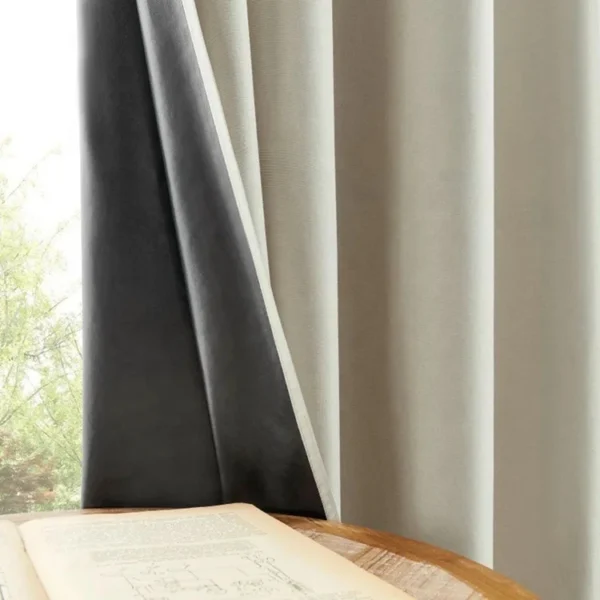 Factory Supply Plain Style Solid Color Full Blackout Curtain Fabric With PU Lamination 2.8M Width - Image 4