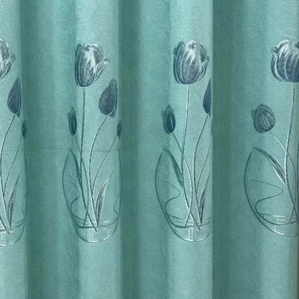 Factory Supply Flowers Pattern Jacquard Blackout Curtain Fabric With Sound Insulation - Image 5