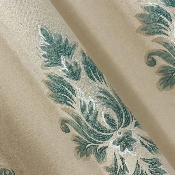 Factory Supply European Style Flowers Pattern Jacquard Blackout Curtain Fabric - Image 2