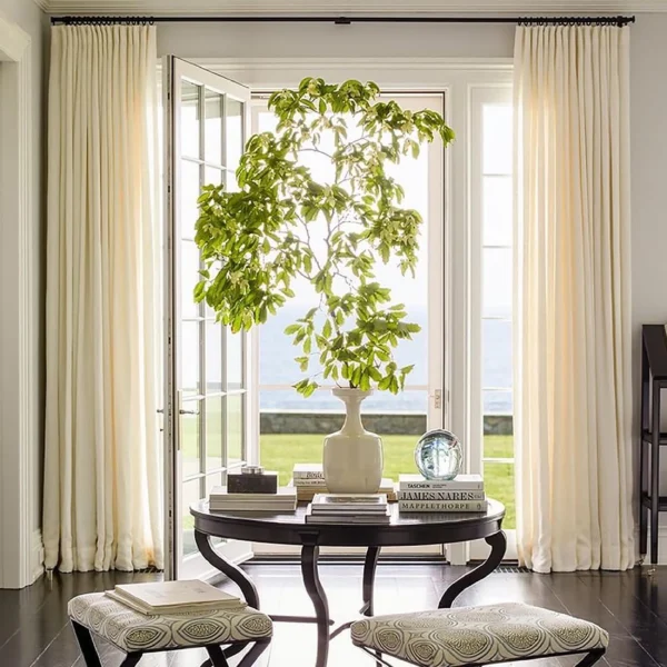 Luxury 100% Linen Material Textured Tulle Curtains Natural Linen Curtains & Valances - Image 3