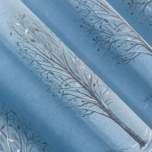 Factory Supply  Brach  Pattern  80% High Grade Blackout Jacquard Polyester Curtain Fabric - Image 2