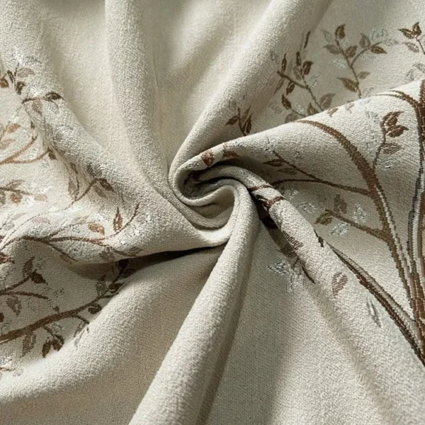 Factory Supply Branch Pattern Polyester 80% Blackout Jacquard Curtain Fabric - Image 2