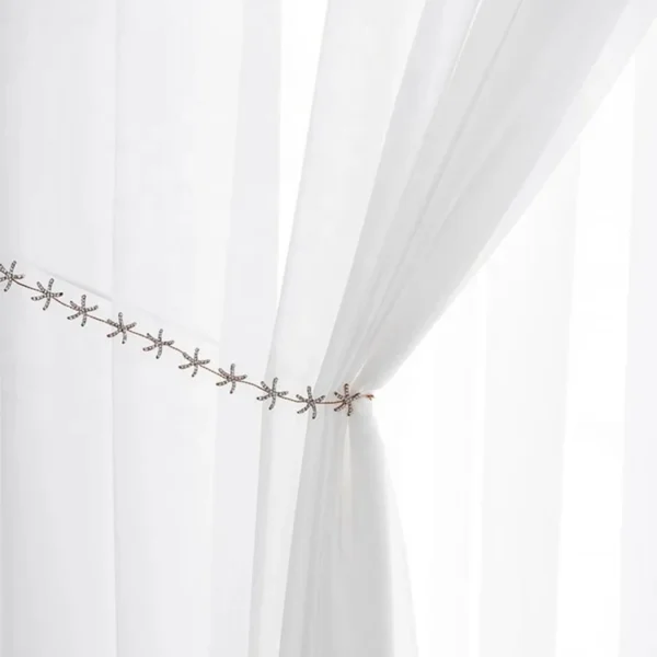 Factory Supply Sheer Super Soft Fabric Light Cream Color Window Curtain Tulles