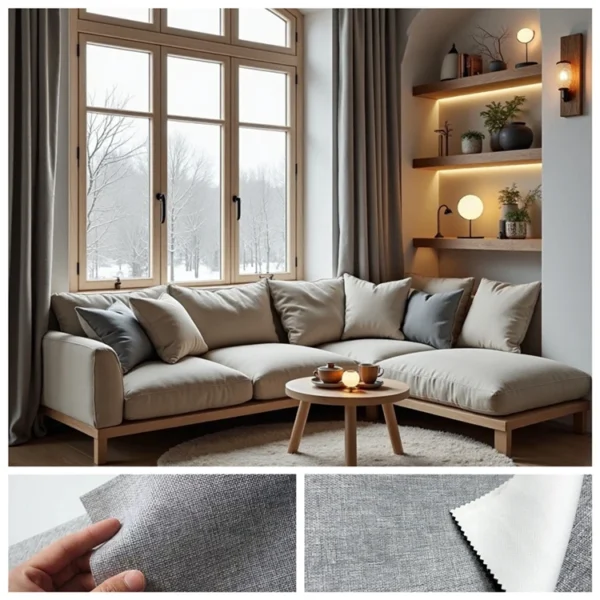 Factory Supply Linen Style Hotel 100% Blackout Curtain Fabric With PU Lamination Artwork - Image 5