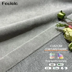 Factory Supply High Grade One Side Linen One Side Velvet 100% Blackout Curtain Fabric