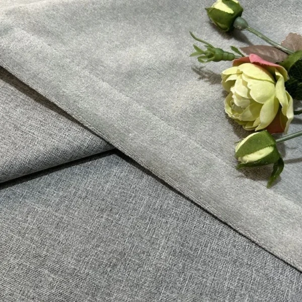 Factory Supply High Grade One Side Linen One Side Velvet 100% Blackout Curtain Fabric - Image 4