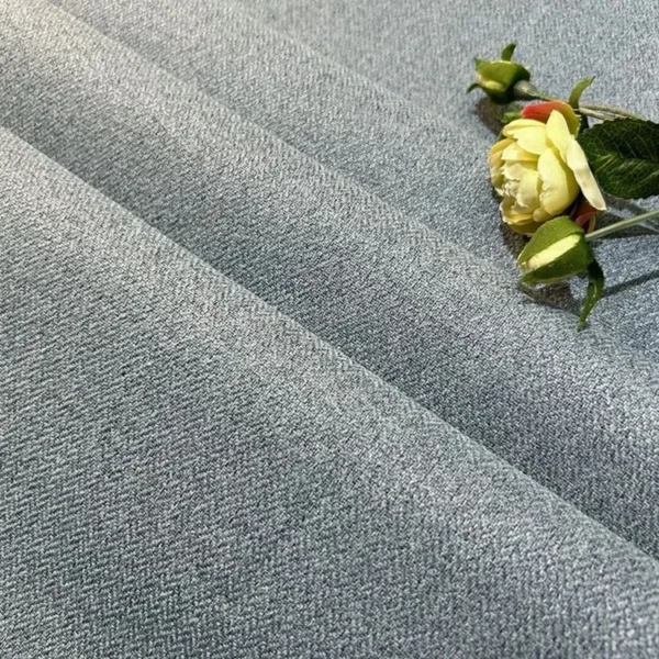 Factory Supply Simple Style One Side Linen One Side Soft Silk  100% Blackout Curtain Fabric - Image 5