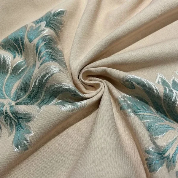 Factory Supply European Style Flowers Pattern Jacquard Blackout Curtain Fabric - Image 3