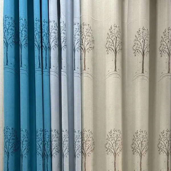 Factory Supply Branch Pattern Polyester 80% Blackout Jacquard Curtain Fabric - Image 6
