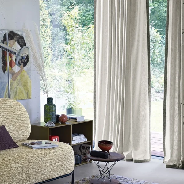 Luxury 100% Linen Material Textured Tulle Curtains Natural Linen Curtains & Valances - Image 4
