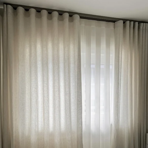 Luxury Cross Texture Tulle Curtains with Obvious Linen Valances Product Category - Image 6