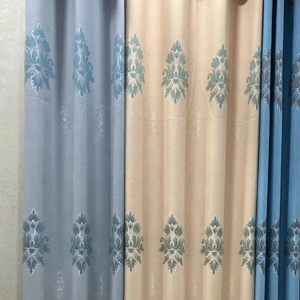 Factory Supply European Style Flowers Pattern Jacquard Blackout Curtain Fabric - Image 6