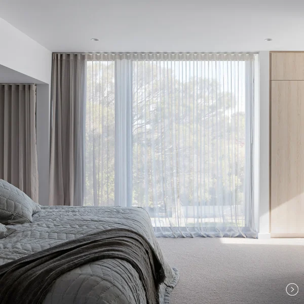 Home Linen Texture Tulle Curtains Polyester and Linen Blended Fabrics for Valances - Image 2