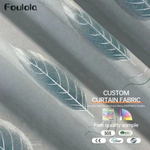 Factory Supply  Leaves Pattern  80% Blackout Jacquard Polyester Curtain Fabric