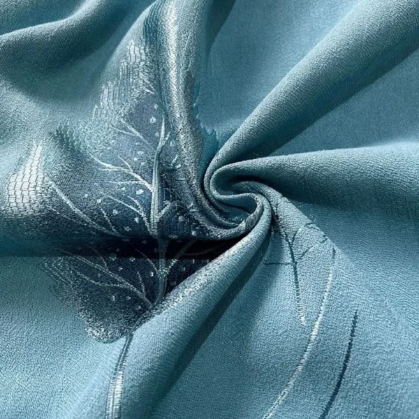 Factory Supply Leaves Pattern Sound Insulation Polyester 80% Blackout Jacquard Curtain Fabric - Image 2