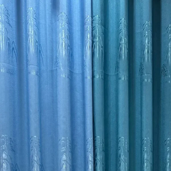 Factory Supply Landscape Pattern Polyester Jacquard Curtain Fabric With 80% Blackout - Image 6