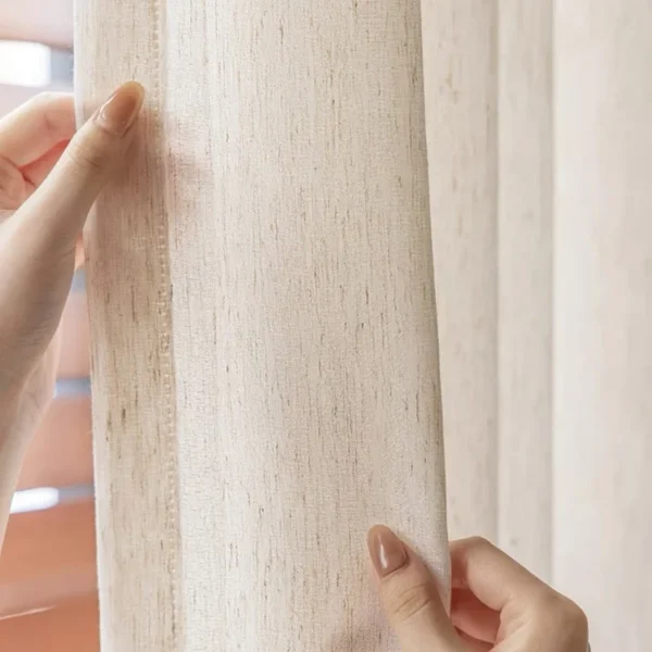 Factory Supply Linen Style Simple Sheer Curtain Fabric With 2.8M/3.2M Width - Image 3