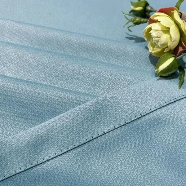 Factory Supply Cheap Two Side Same Solid Color With Light Pattern Polyester 90% Blackout Curtain Fabric With 2.8M Width - Image 6