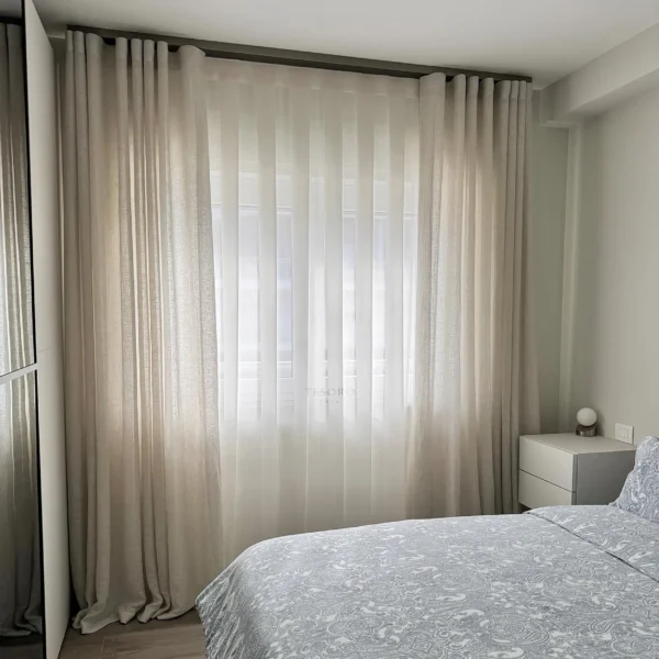 Luxury Cross Texture Tulle Curtains with Obvious Linen Valances Product Category - Image 4
