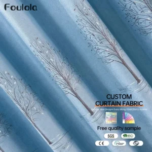Factory Supply  Brach  Pattern  80% High Grade Blackout Jacquard Polyester Curtain Fabric