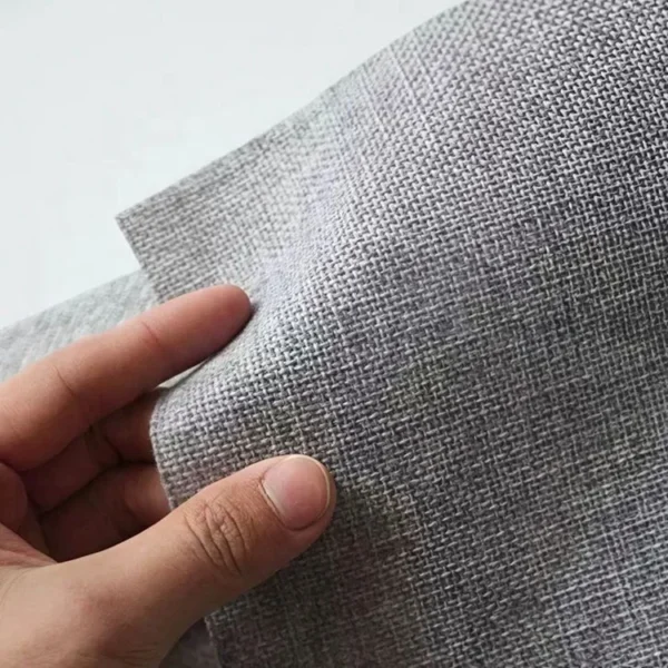 Factory Supply Linen Style Hotel 100% Blackout Curtain Fabric With PU Lamination Artwork - Image 2