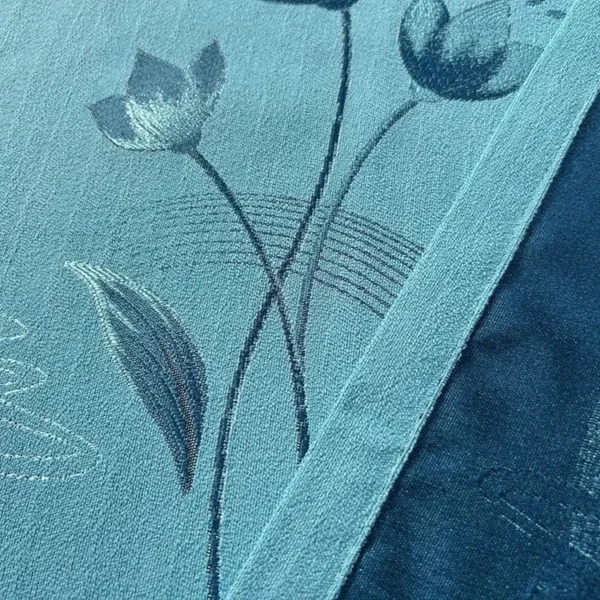 Factory Supply Plant Pattern Triple Weaving Artwork 80% Blackout Jacquard Curtain Fabric With Sound Insulation 2.8M Width - Image 4