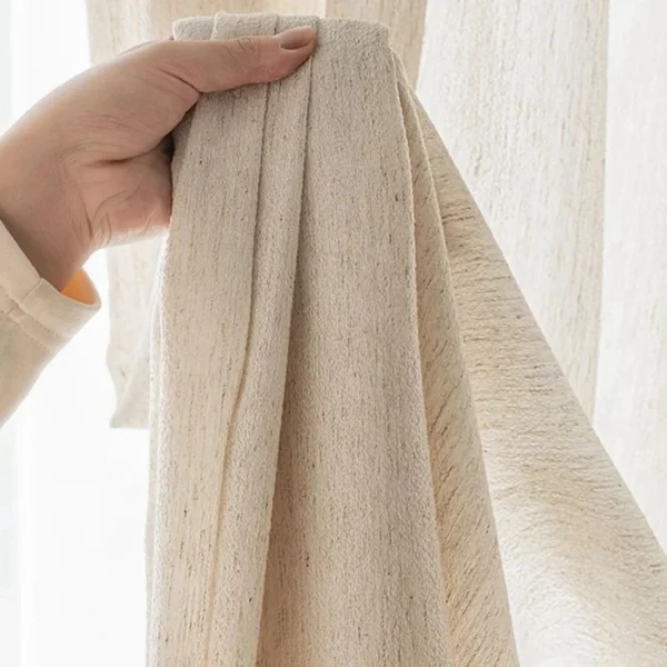 Factory Supply Linen Style Simple Sheer Curtain Fabric With 2.8M/3.2M Width - Image 4